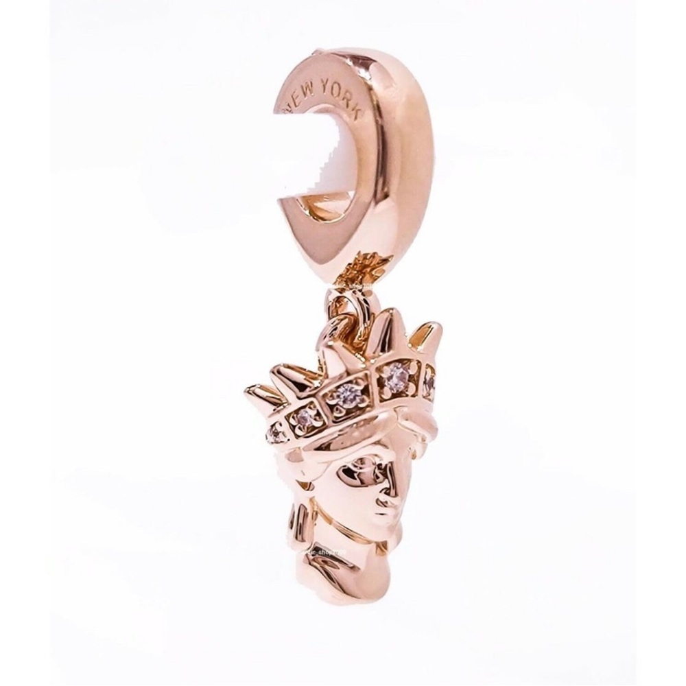 New York statue of liberty rose gold dangle charm fits pandora​